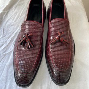 Nonbranded Men's Burgundy Faux Leather Loafers